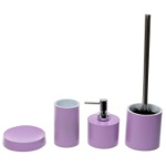 Gedy YU181-79 Bathroom Accessory Set In Lilac With 4 Pieces, Free Stand